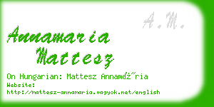 annamaria mattesz business card